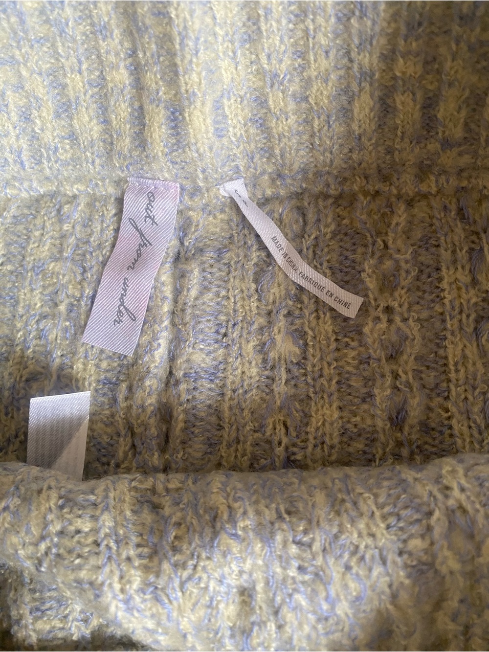 Urban Outfitters High-Waist Knit Cable Shorts in Light Gray & purple New - Picture 3 of 3